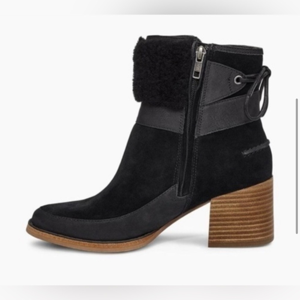 Used, very good condition UGG Kirke Stacked Heal Booties, size 7 - Picture 3 of 12